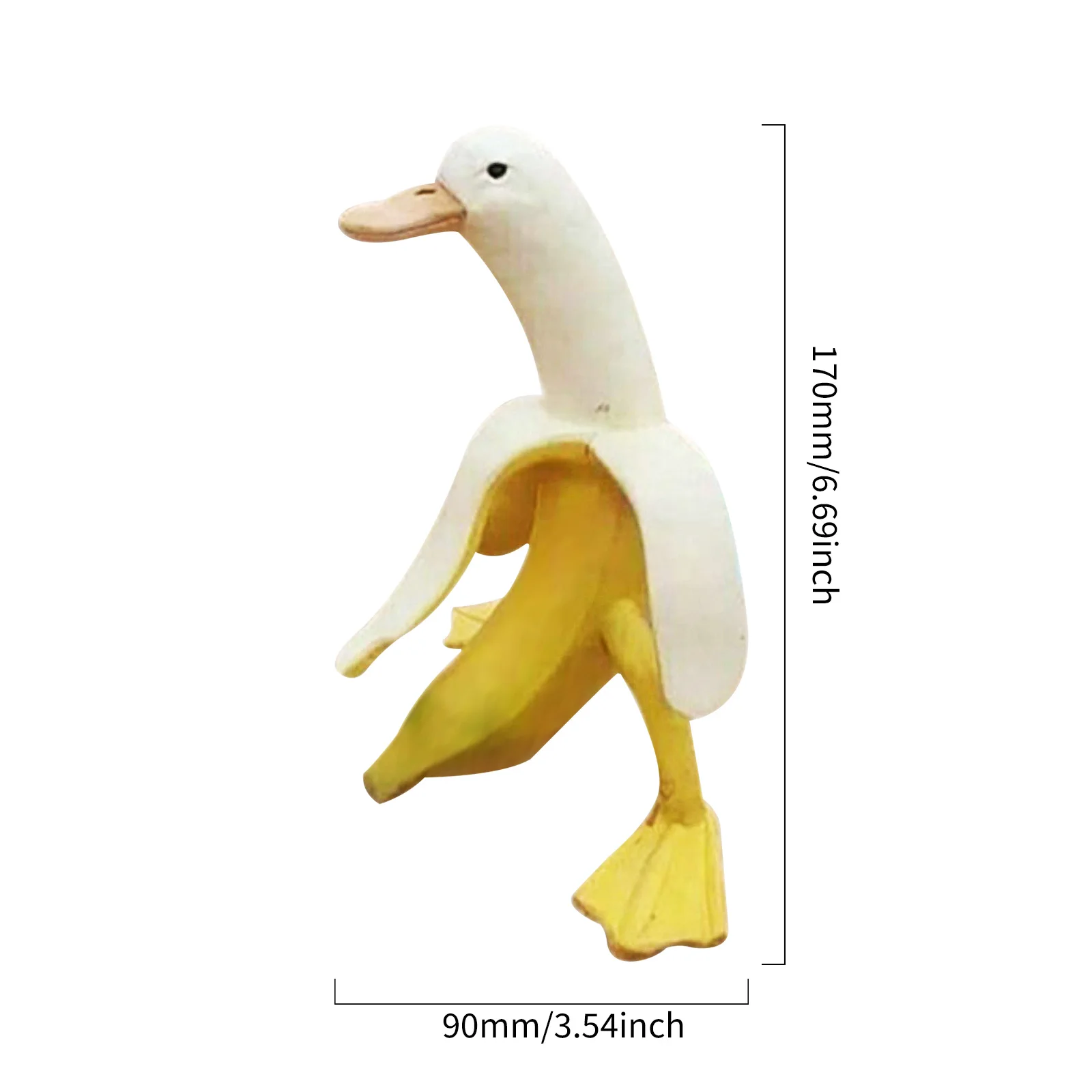 Statua di arte di anatra di Banana, arredamento esterno da giardino, simpatici ornamenti di decorazione di figurine di anatra di Banana pelati divertenti divertenti