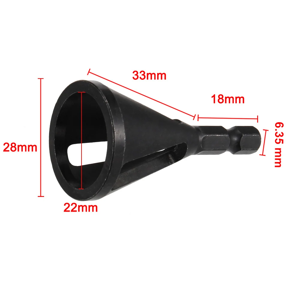 Broca de vástago hexagonal de acero inoxidable, herramienta de desbarbado de chaflán externo, herramientas de reparación de rebabas, muy utilizadas para taladros eléctricos VC