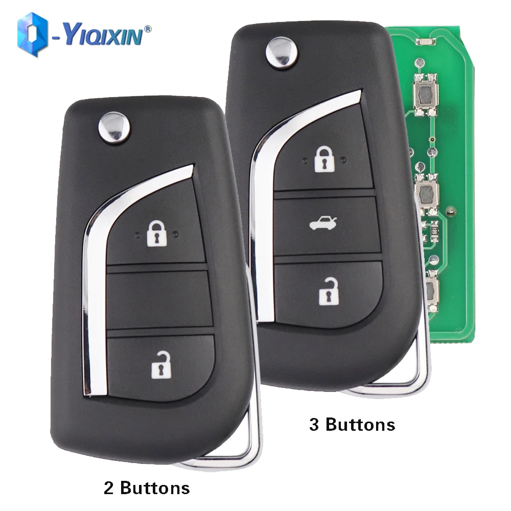 

YIQIXIN 4D68 Chip 315Mhz Flip Smart Key For Toyota Camry Corolla Prado RAV4 Vios Hilux Yaris 2/3 Buttons Car Remote TOY43 Blade