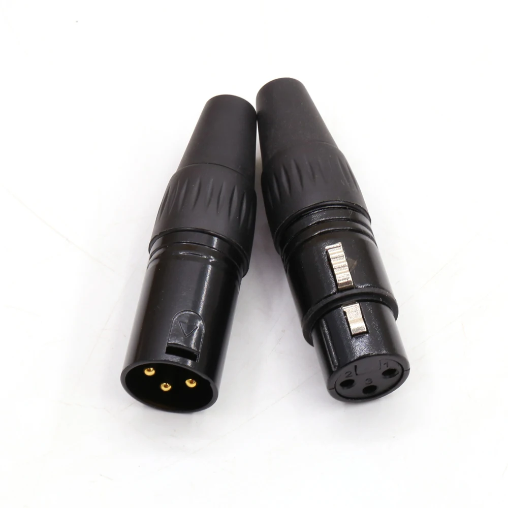 4 buah HIFI neuik adaptor Stereo Jack konektor wanita XLR Plug mikrofon lapis emas 3Pin colokan XLR