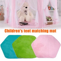 Child Playhouse Tent Carpet Rug Floor Game Cushion Toy Hexagonal Pad Warm Plush Pad Coral Fleece Pad For Children Tent Floor Mat