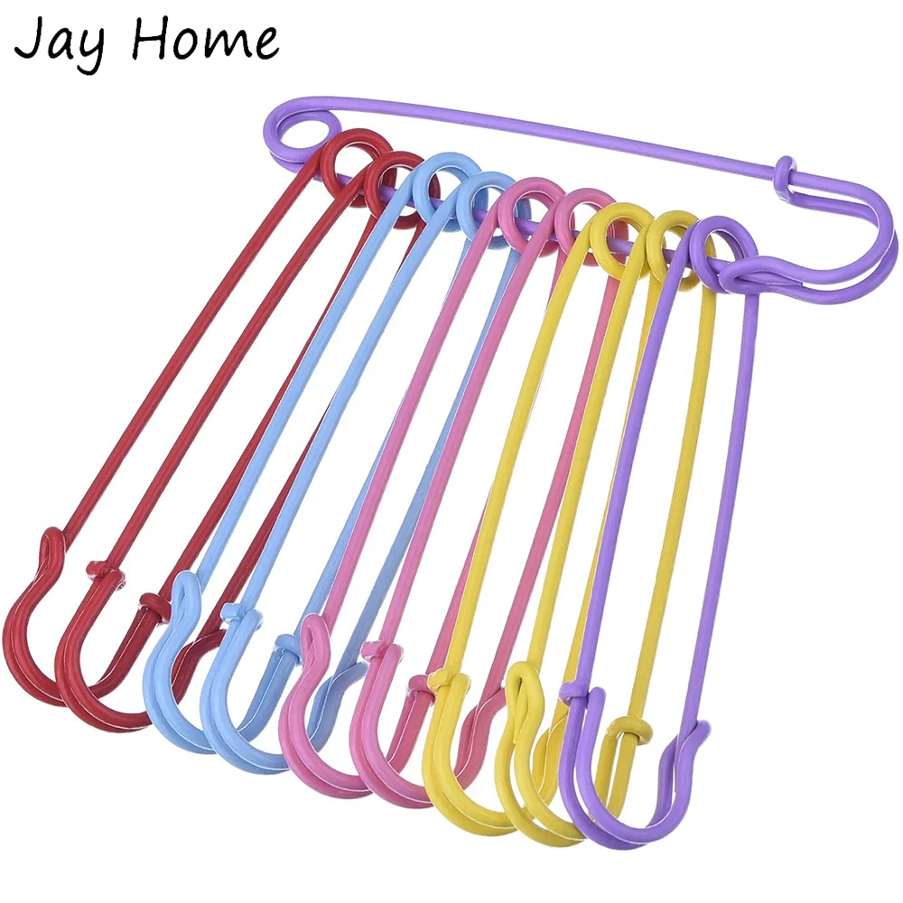 10/30Pcs Large Safety Pins 50mm Colorful Clothes Pins Spring Lock Sewing Pins Fasteners for DIY Crafts Knitting Jewelry Making