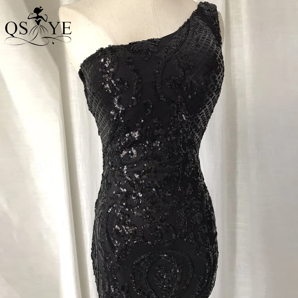 Robe de soirée noire à paillettes pour femmes, motif scintillant, robe de Rhsirène en dentelle, longue robe de soirée formelle, mode, 2025