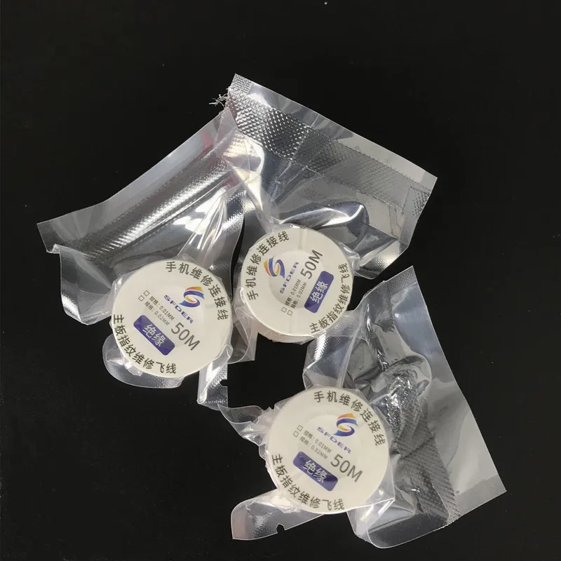 3PCS  0.02MM 50M PCB Copper Soldering Wire Maintenance Jump Line For Cell Phone / Pad Board Welding Repair Tools