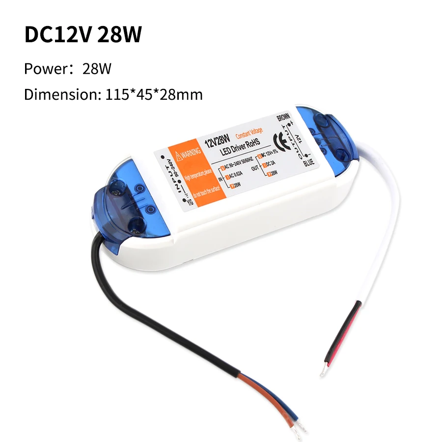 Power Supply AC/DC Transformer 220V TO 12V LED Driver Power Adapter 12 Volt 18W 28W 36W 48W72W 100W DC LED Lighting Transformer