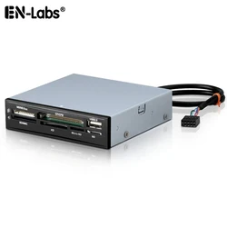 Hub do leitor de cartão USB 2.0, 3.5 painel frontal, TF Flash, MiniSD, Micro SD, Slot, MMC, MS, CF, XD, CF, alta velocidade, disquete