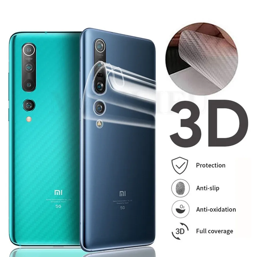 

10Pcs/lot 3D Guard Carbon Fiber Screen Protector For Xiaomi MI 10 Pro Note 10 Back Full Cover Matte Film Redmi Note 9S 8 K30 Pro