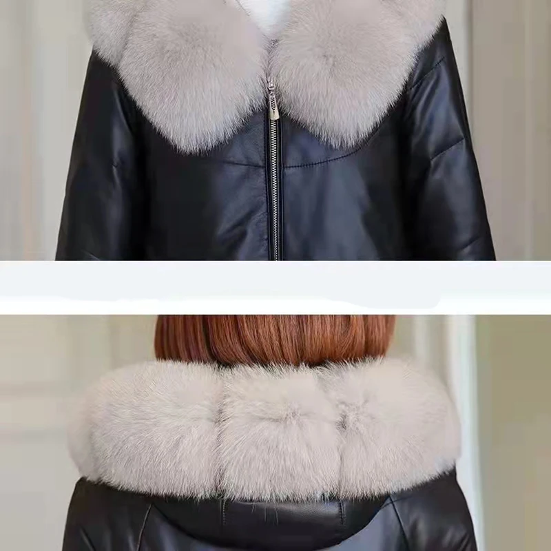 Winter Leather Jacket women New Imitation Sheepskin Leather Coat 2023 Ladies Small, Medium and long section