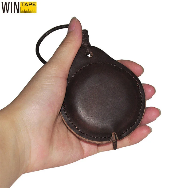 WINTAPE Genuine Leather Tape Measure Pocket Measuring Ruler Handbag Key Chain For Sewing Tailor Fabric Kids Height Measure Tool