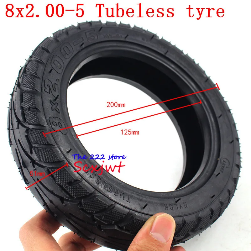 Pneumatico per ruote Tubeless 8 x2.00-5 di buona qualità per MINI motore elettrico per sedia tascabile 8*2.00-5