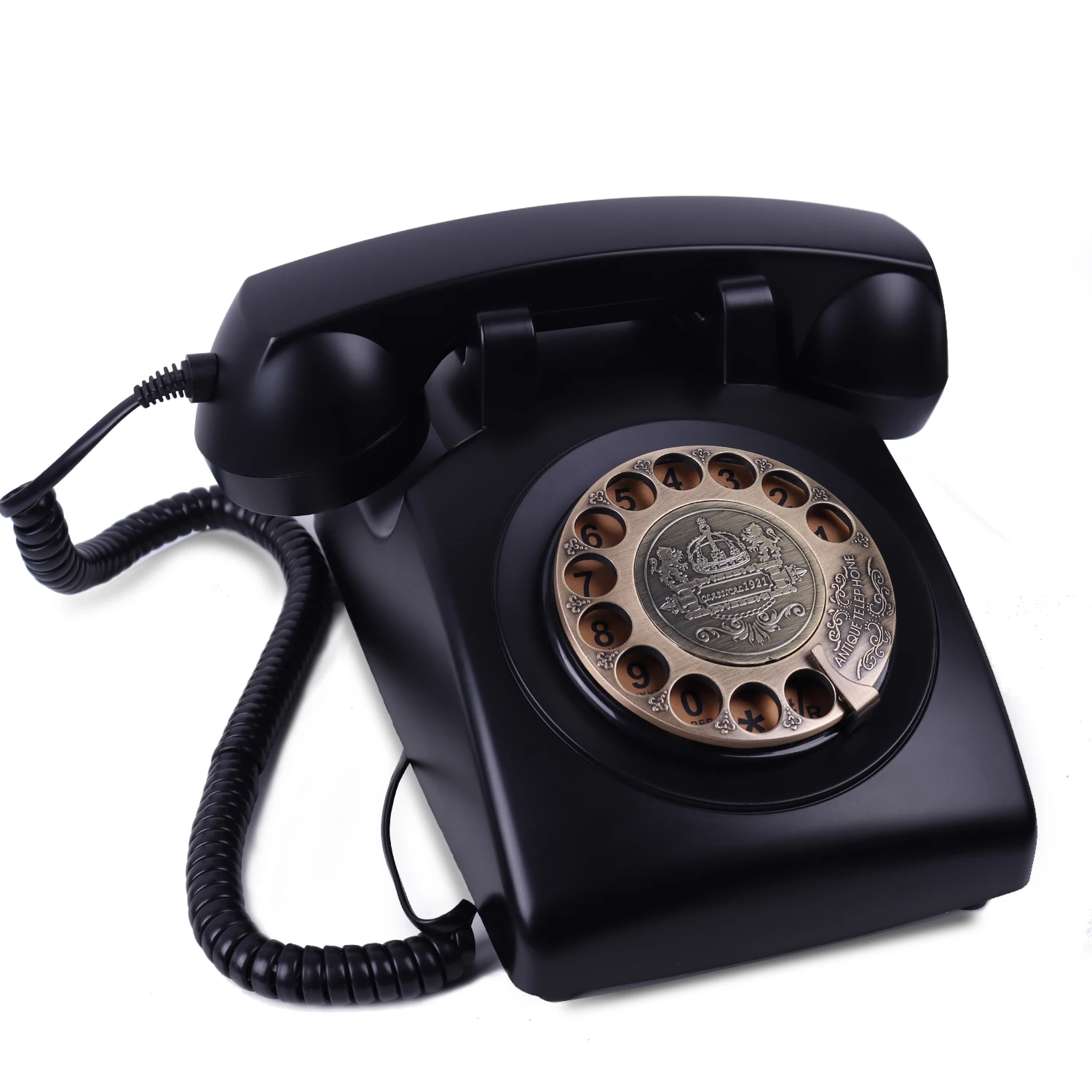 

IAKEMIC Retro Rotary Dial Home Phones, Old Fashioned Classic Corded Telephone Landline Vintage Phone for Home and Office