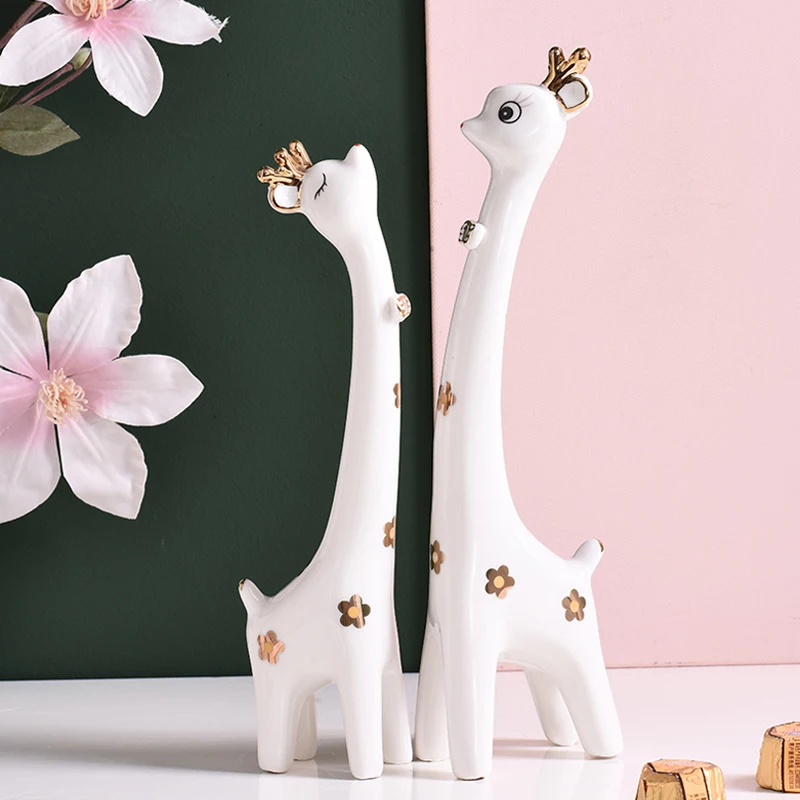 

Creative Sika deer home decoration multicolor Ceramic animal figurines living room home ornament accessories