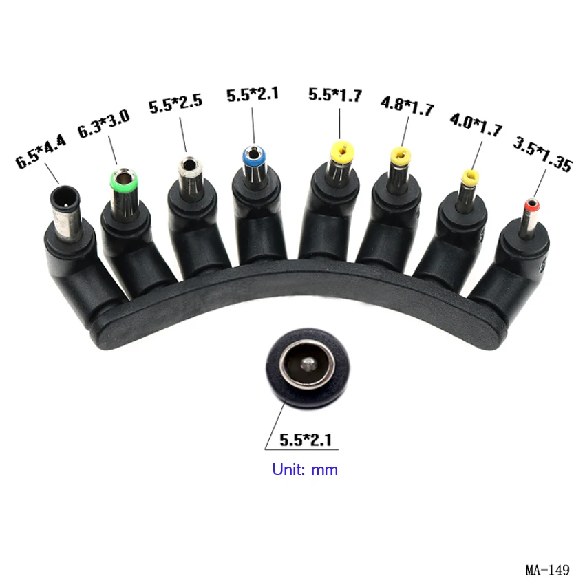 8 In 1 New DC Power Jack 5.5 x 2.1mm Female To 6.5 4.8 4.4 4.0 3.5 3.0 2.5 2.1 1.7 1.35 mm Male Plug multi-package