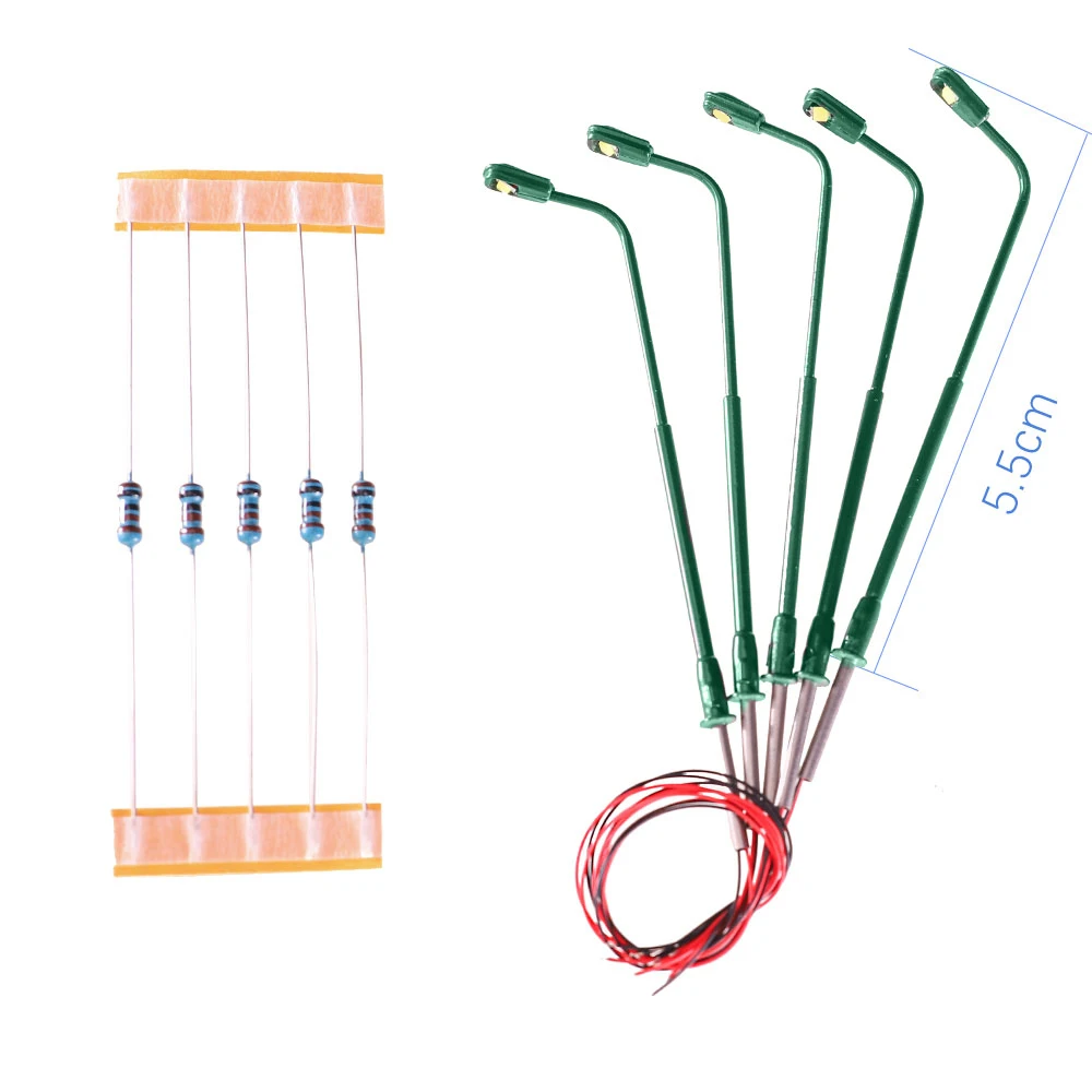 Miniaturlampen im Maßstab 1:200, 12 V, Straßenlaternen für Architektur, Modellbau, Eisenbahn/Zug/Landschaftslayout/Diorama