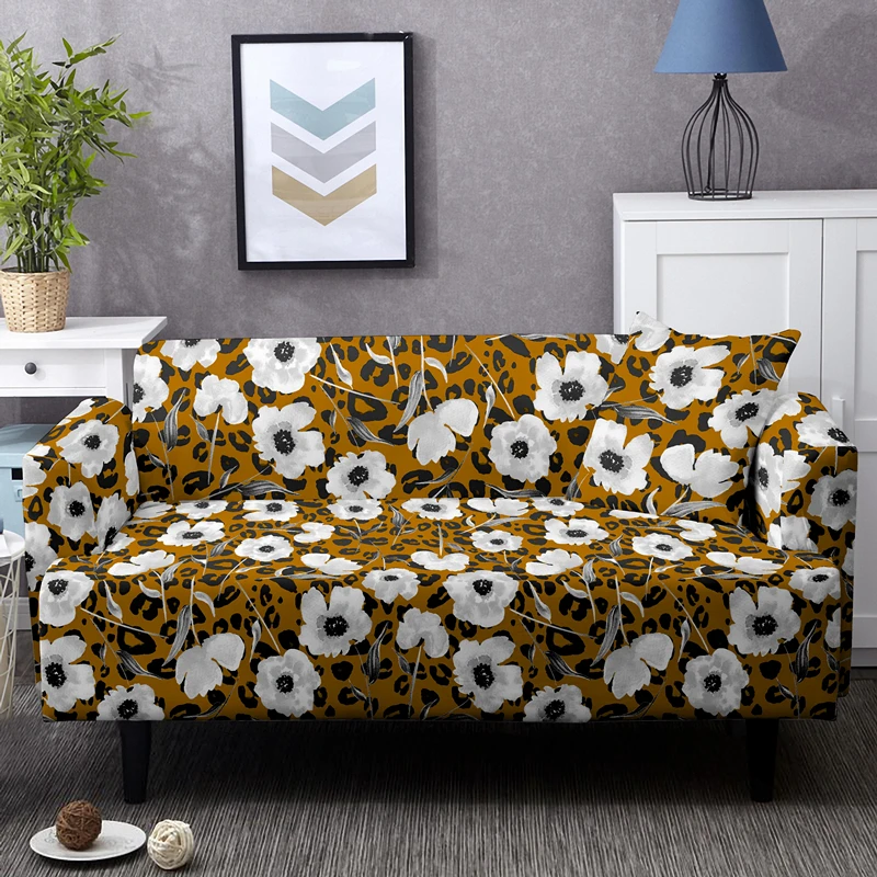 Abstract Animal Fur All-cover Sofa Cover For Living Room 1/2/3/4 Seater Elastic Soft Slipcover Washable Couch Covers