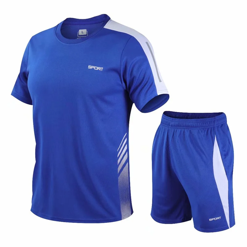 Adult Running Clothes Sets Men Football Jersey Short Sleeve Sports Training Uniforms Soccer Jerseys Tracksuit