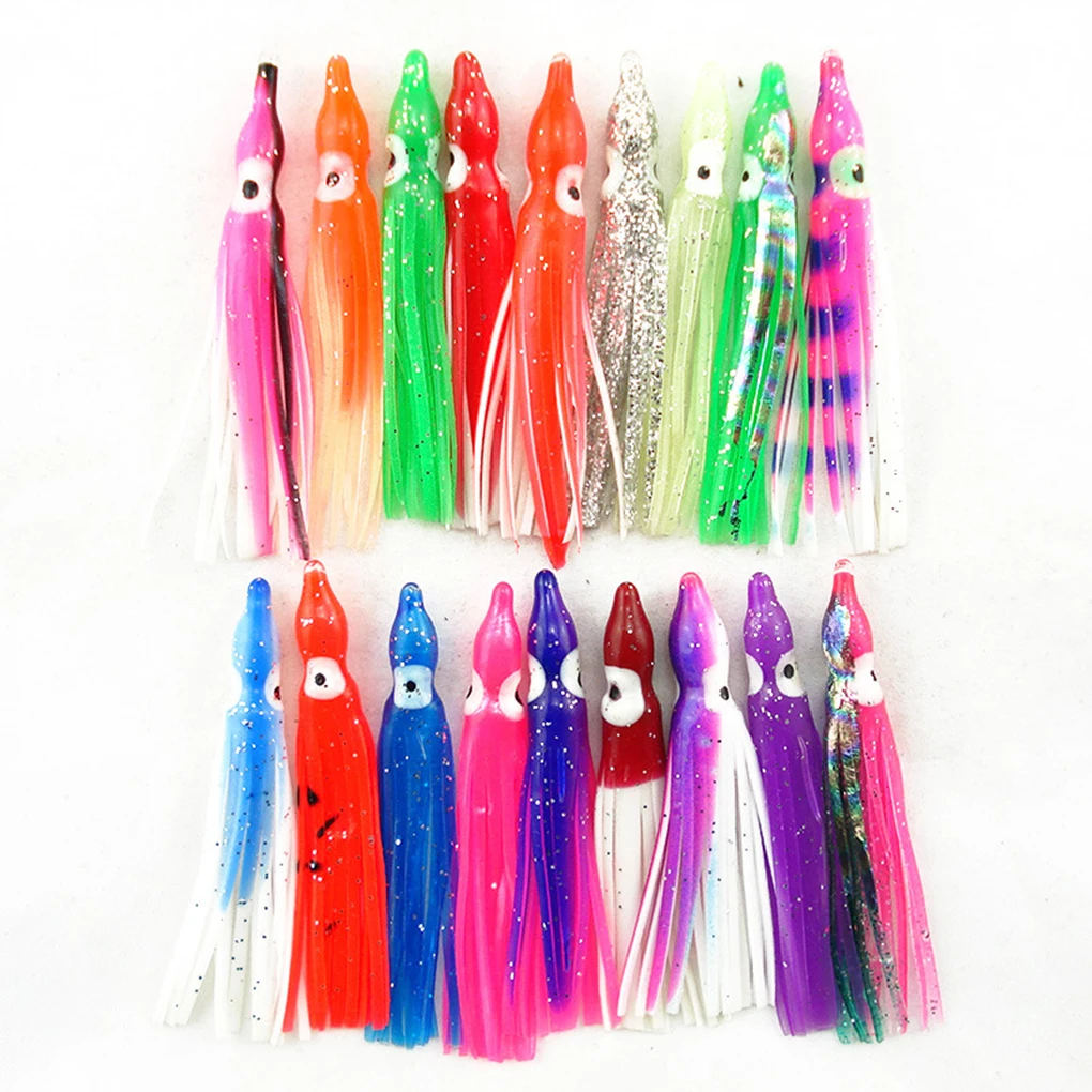 Luminous Lures 10pcs 6cm PVC Squid Soft Bait Octopus Squid Bodies Luminous Lures Glow in Dark Good Quality Fishing bait