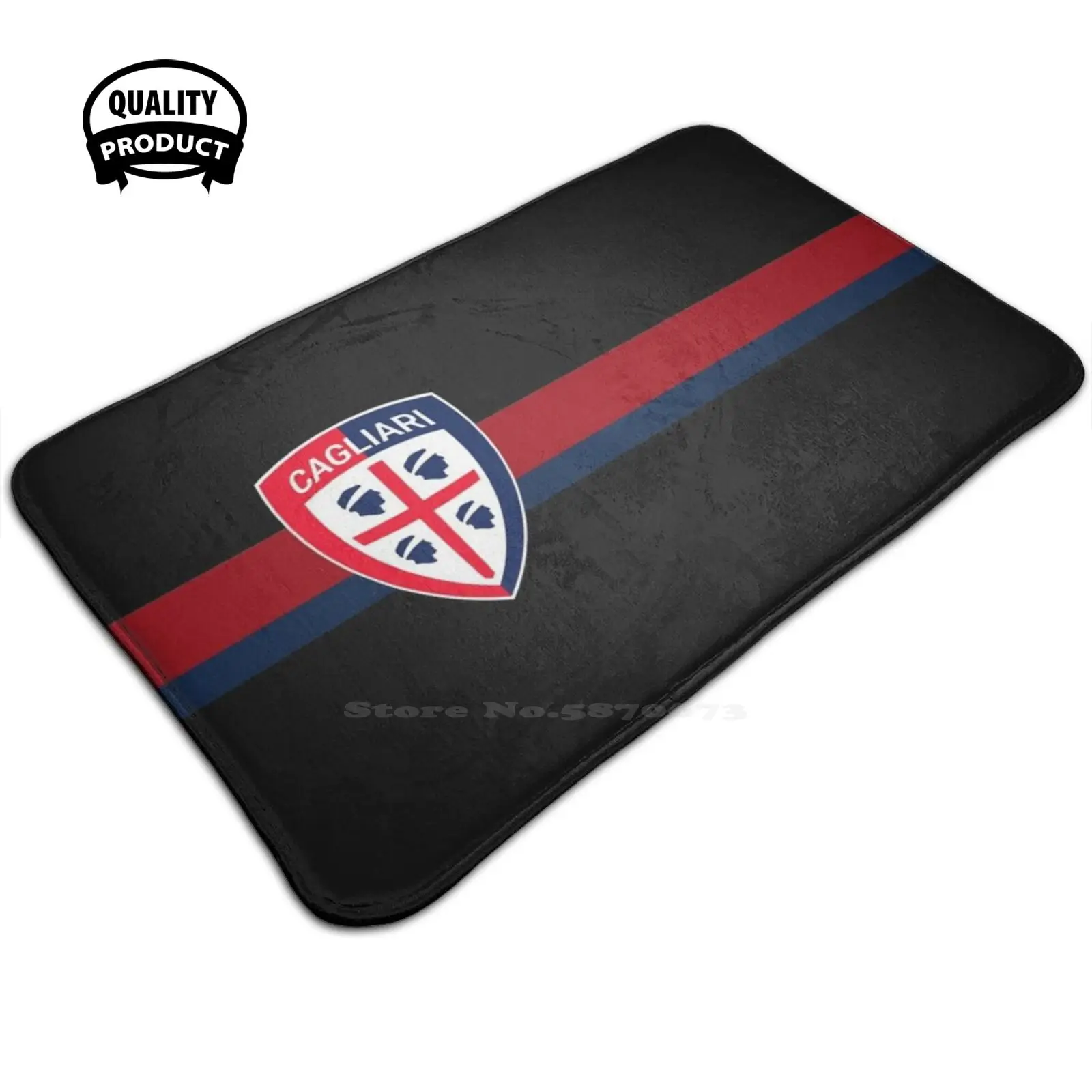 Cagliari Stripe Black Comfortable Door Mat Rug Carpet Foot Pad Football Italy Serie A Cagliari