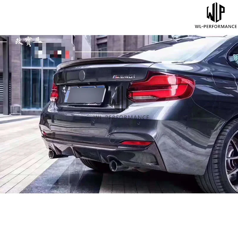 High Quality Carbon Fiber Rear Lip Bumper Splitter Diffuser Car Styling for Bmw 2 Series F22 Mt Exot Style Car Body Kit 14-up