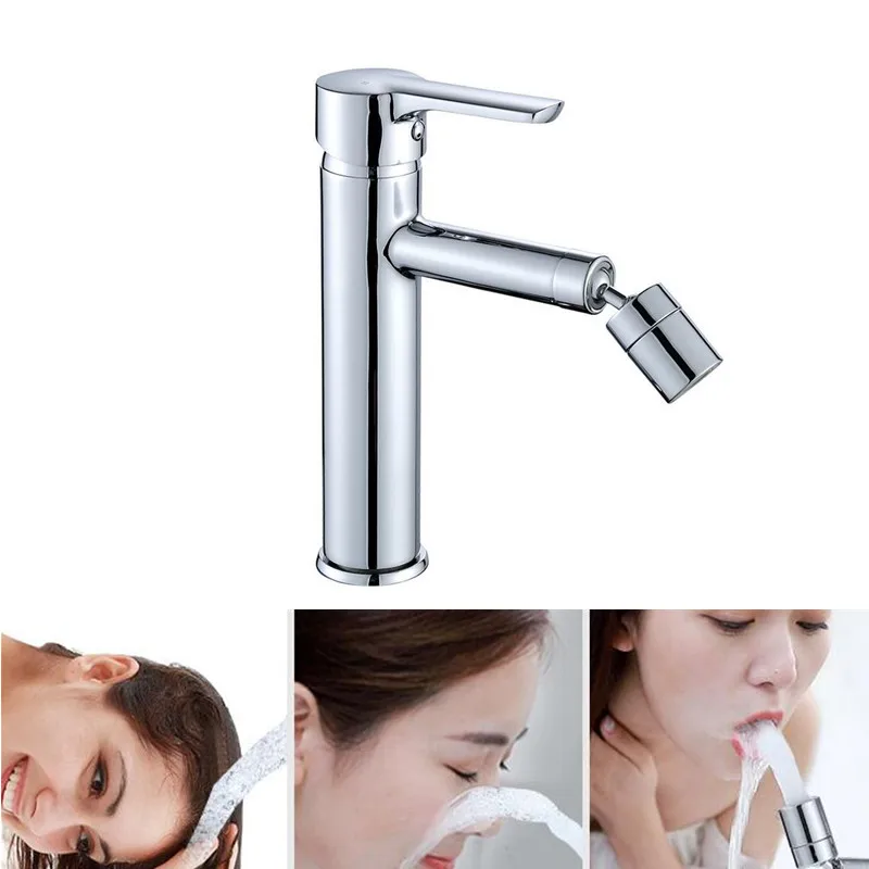 Rubinetti per lavabo rotanti universali a prova di spruzzi a 360 gradi rubinetti per miscelatore monoforo per acqua calda e fredda in ottone