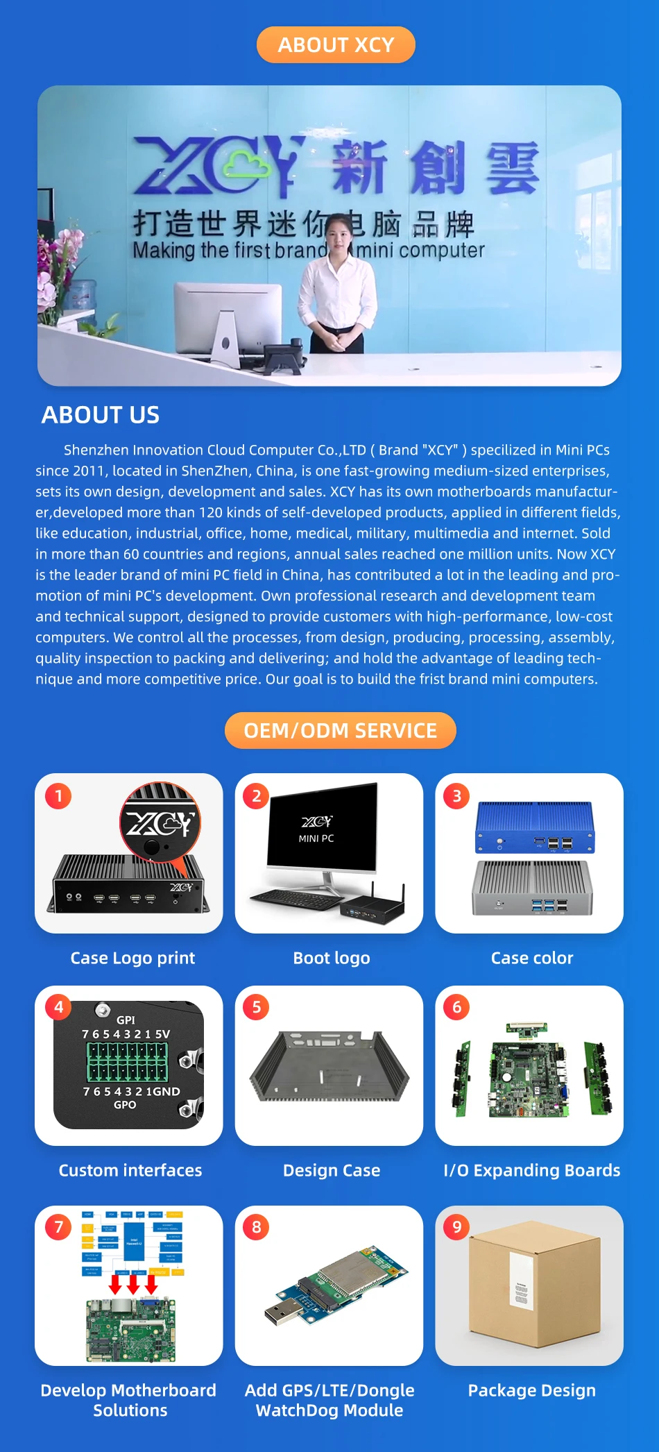 XCY industrial computers special order payment use