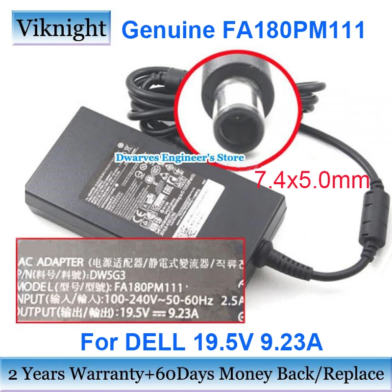 Genuine FA180PM111 19.5V 9.23A 180W AC Laptop Adapter Power Supply For Dell M6300 XPS M1730 Precision M4600 M4700 M6400 M4800