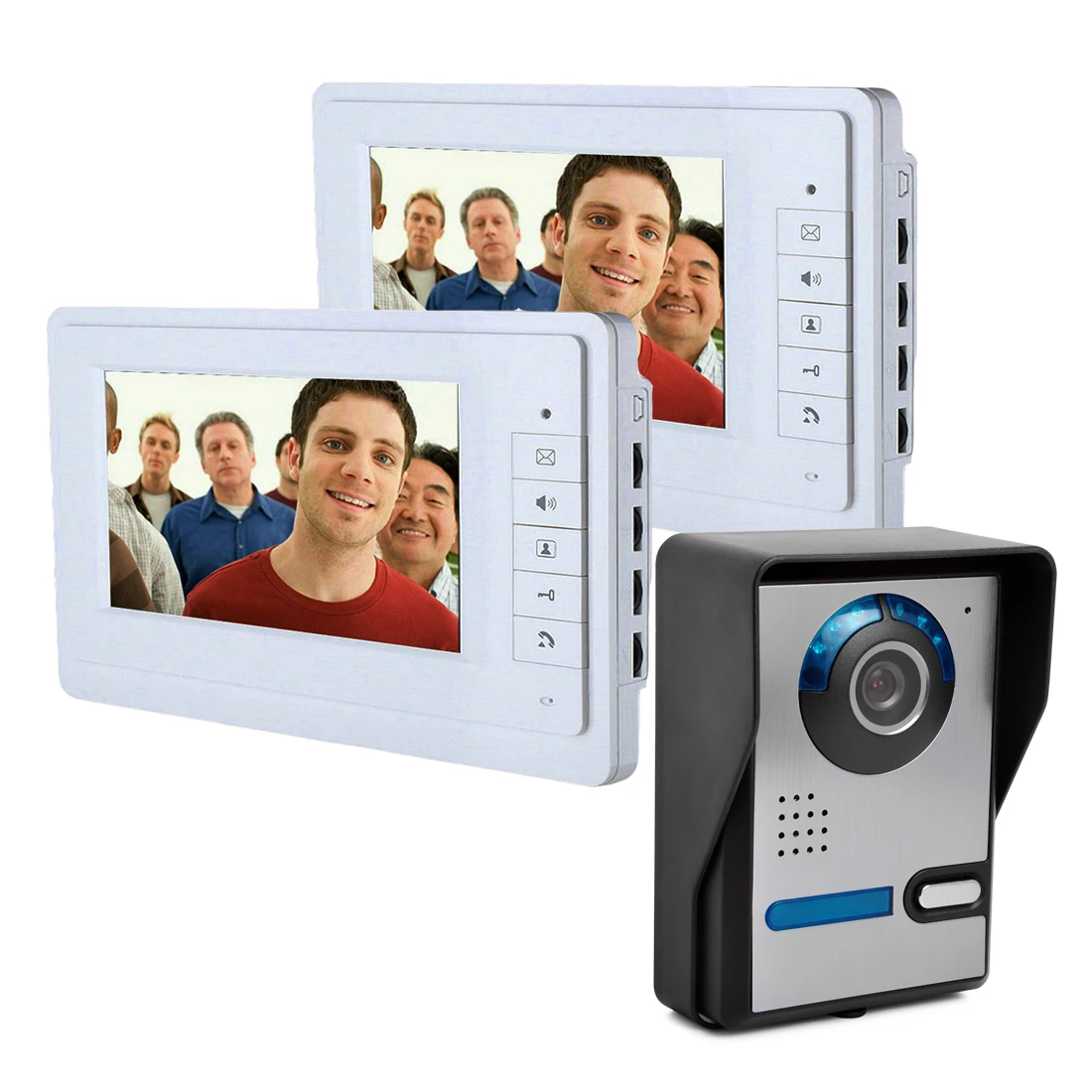 

SYSD Video Intercom Doorbell Wired 7 Inch Color Monitor Video Door Phone with IR Night Visionr Camera