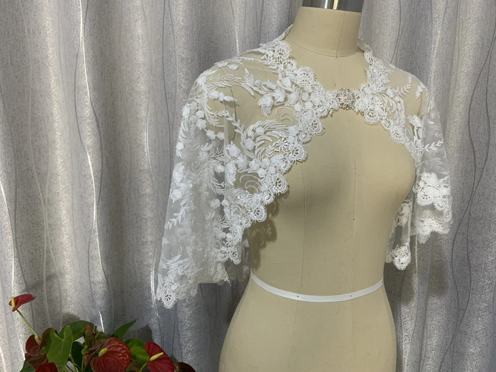 Chal de encaje Floral para mujer, Bolero para baile de graduación, Bolero, capa nupcial