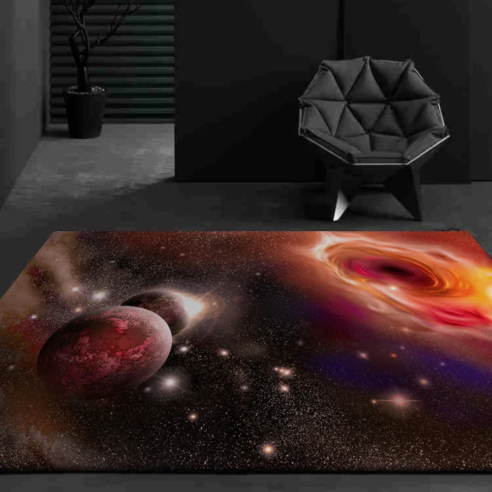 

New Galaxy Space Stars 3D Printed Big Carpets for Living Room Bedroom Area Rug Soft Flannel Home Large Carpet Kids Room play Mat