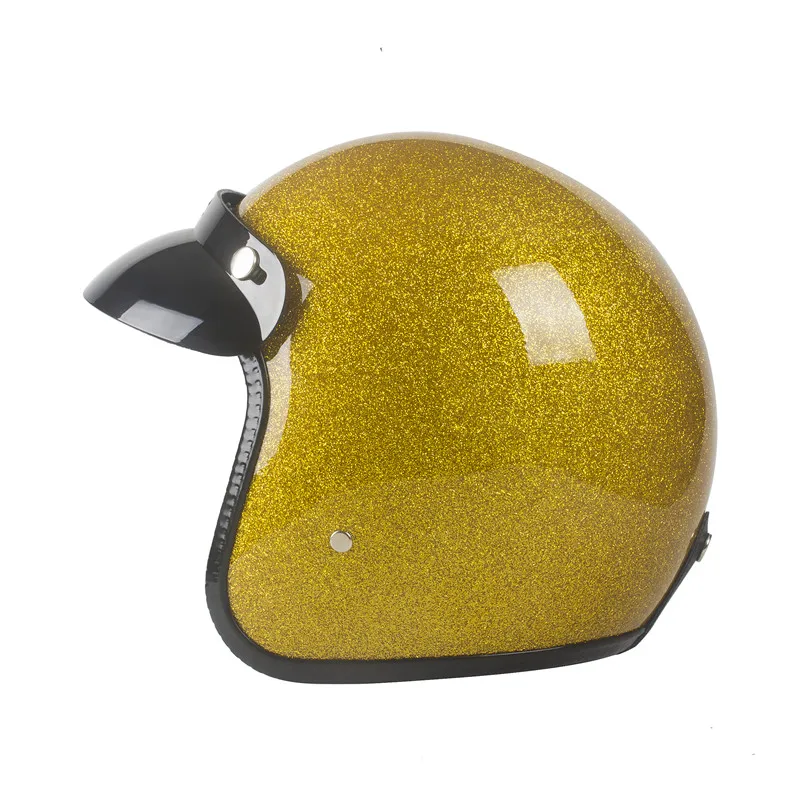 Casque de Moto Vintage à Visage Ouvert à 3/4 °, Rétro, Approuvé par le DOT