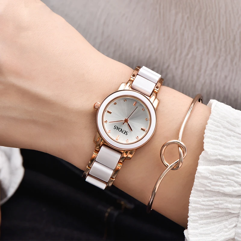 Women Watches Top Brand Luxury Waterproof Rose Gold Bracelet Watch Women Ceramics Quartz Watch Ladies 2022 Reloj Mujer Elegante