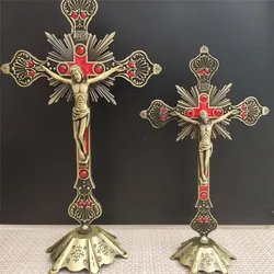 25/33 cm Grande croce decorazione della casa crocifisso Gesù cristo croce lega Chiesa preghiera forniture articulos religiosi catolico cruce