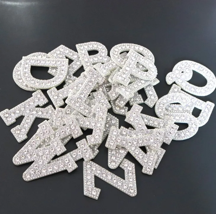 A-Z Rhinestone English Letter Sew on Patches Applique 3D Handmade Beaded Letters Diy Patch Cute Letter Patches Nice！