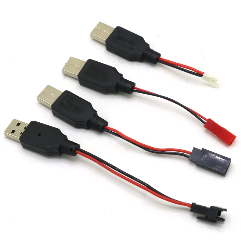 Câble de chargeur de batterie au Lithium RC USB 3.7V, prise USB vers JST /SM / futaba pour Drone quadrirotor 3Rc