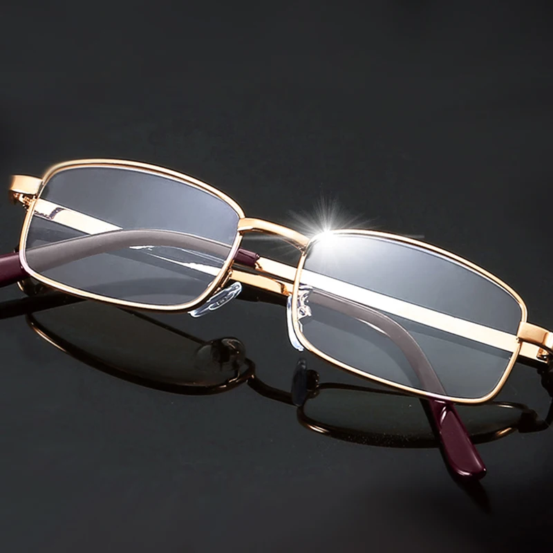 Anti-Scratch Glass Lens Reading Glasses Unisex Simple Ultralight Full Rim Presbyopic Eyewear gold/silver wholesale