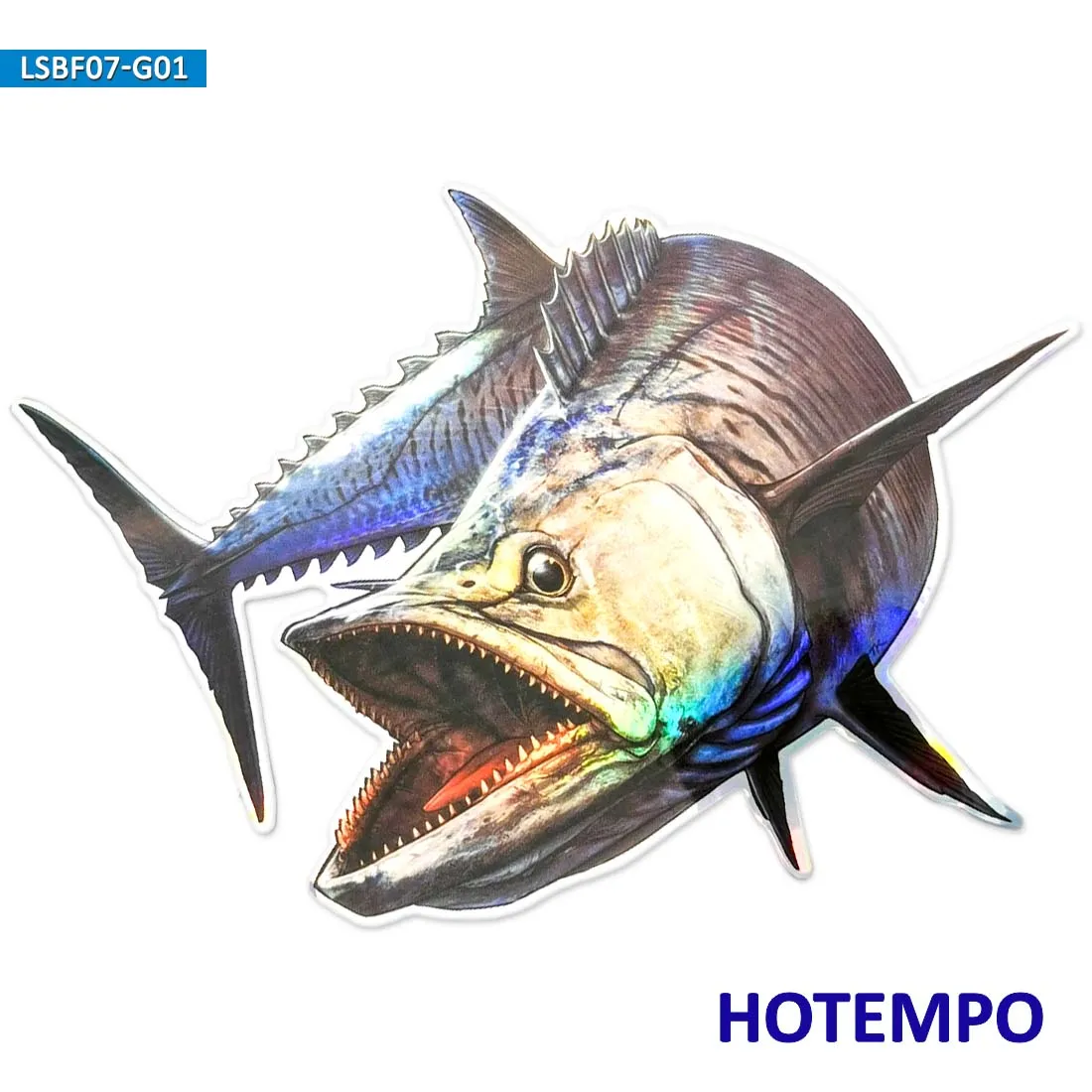 20cm Laser Flash Bluefin Tuna Big Sea Fish Waterproof Sticker for Fisherman Fishing Boat Laptop Suitcase Motorcycle Car Stickers