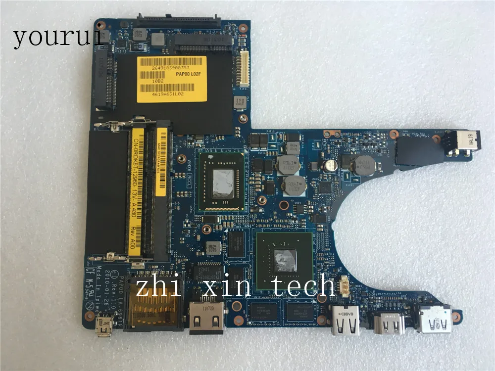 

yourui For Dell M11X R3 Laptopmotherboard DDR3 CN-0RDK8T 0RDK8T RDK8T PAP00 LA-6961P with i5-2537m DDR3 Test ok