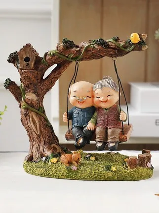 

Resin Old Couple Figurines Stutues For Gifts Grandma and Grandpa Dolls Home Decor Accessories Souvenirs Anniversary PresentZL256