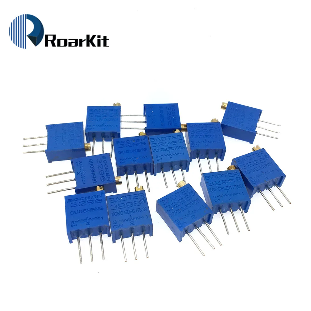 13Pcs/Lot 3296W Multiturn Trimmer Potentiometer Kit High Precision 3296 Variable Resistor kit 100R-1M ecah 1pcs=13PCS