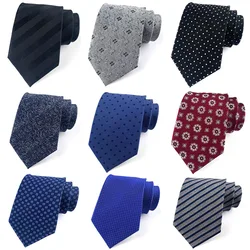 Fashion Luxury 100% Natural Silk Neck Tie for Mens Formal Dress Geometric Striped Tie Wedding Party Gifts for Men