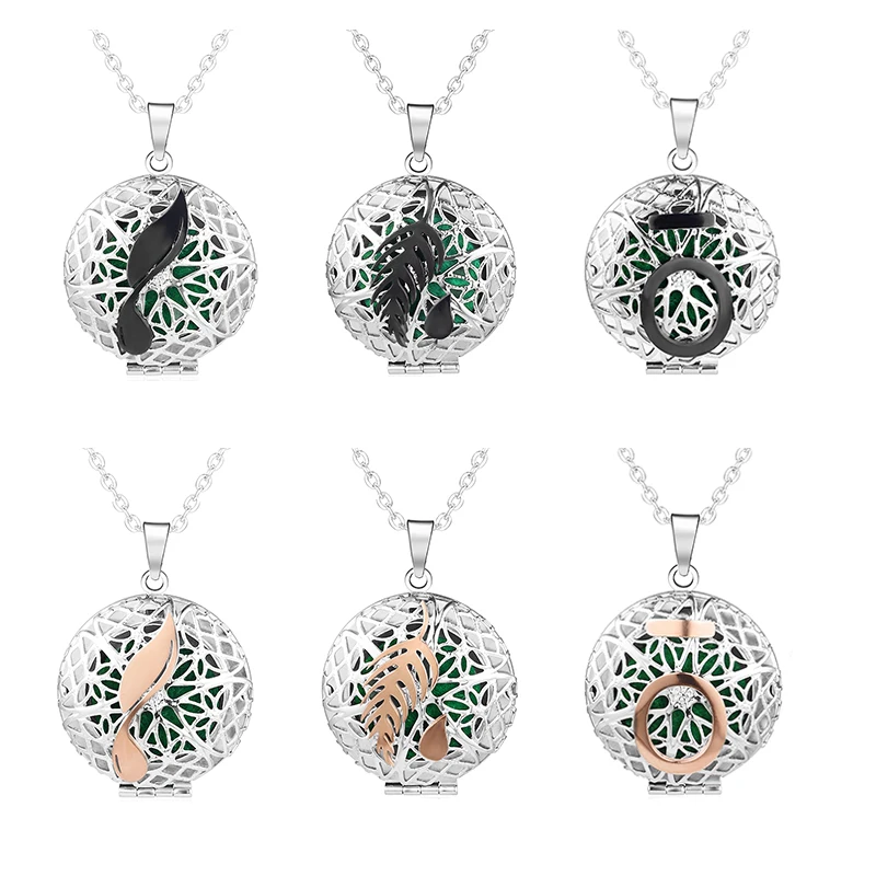 YL Essential Oil Diffuser Locket Necklace 316L Stainless Steel Aromatherapy Pendant With Free Chains And Pads