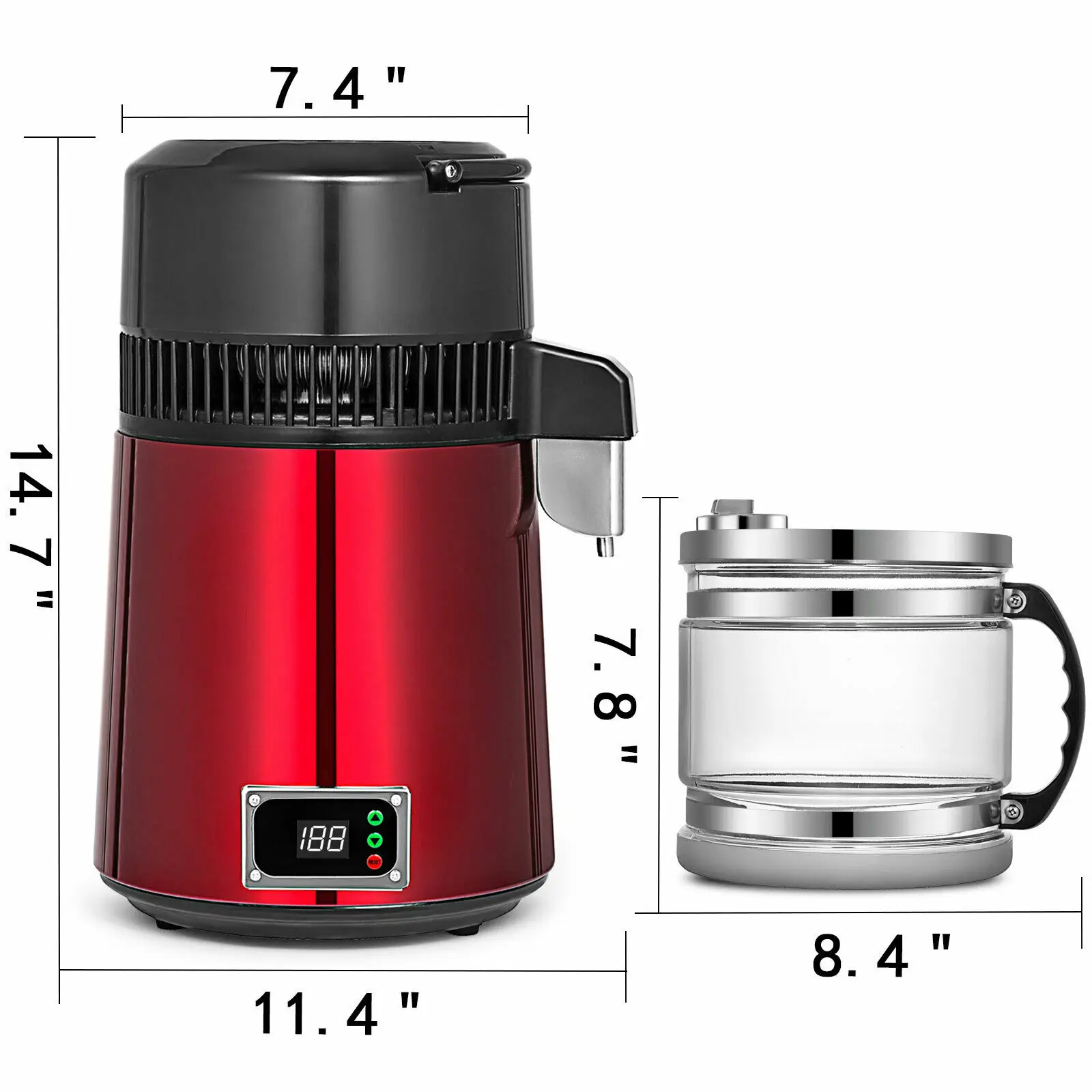 Imagem -06 - Vevor-destilador Portátil de Água para Casa Filtro de Água Pura Aço Inoxidável Ficha us 4l 750w 110v