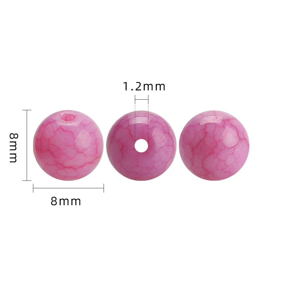 45Pcs/Lot Natural Stone Beads 8mm Mutilcolor Round DIY Beads Candy Color For Jewelry Making Christmas Tree Ornament Bracelet