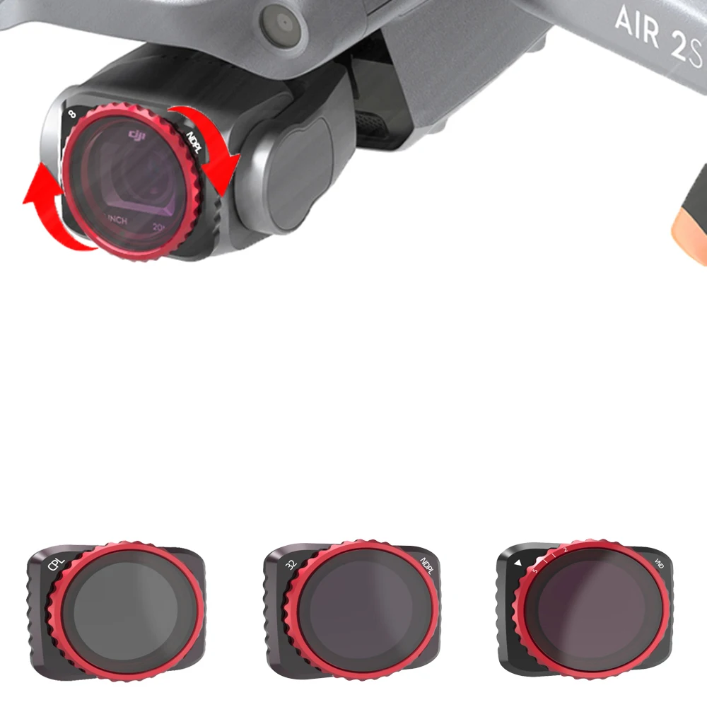 Camera Filter For DJI Mavic Air 2S Set UV/CPL/ND/PL/8/15/32/64/1000 Neutral Density Polar Adjustable 2-5/6-9 Kit Accessories