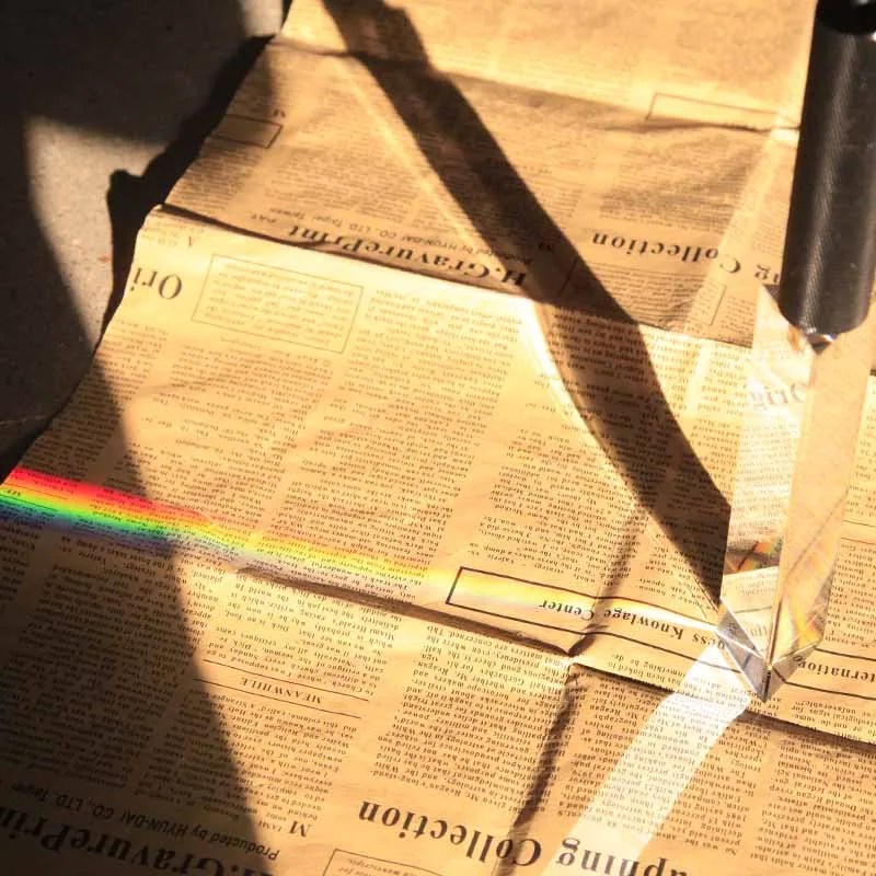 Prisma triangolare fotografico per foto con supporto, prismi arcobaleno filtri effetti in cristallo per riprese in Studio fotografico