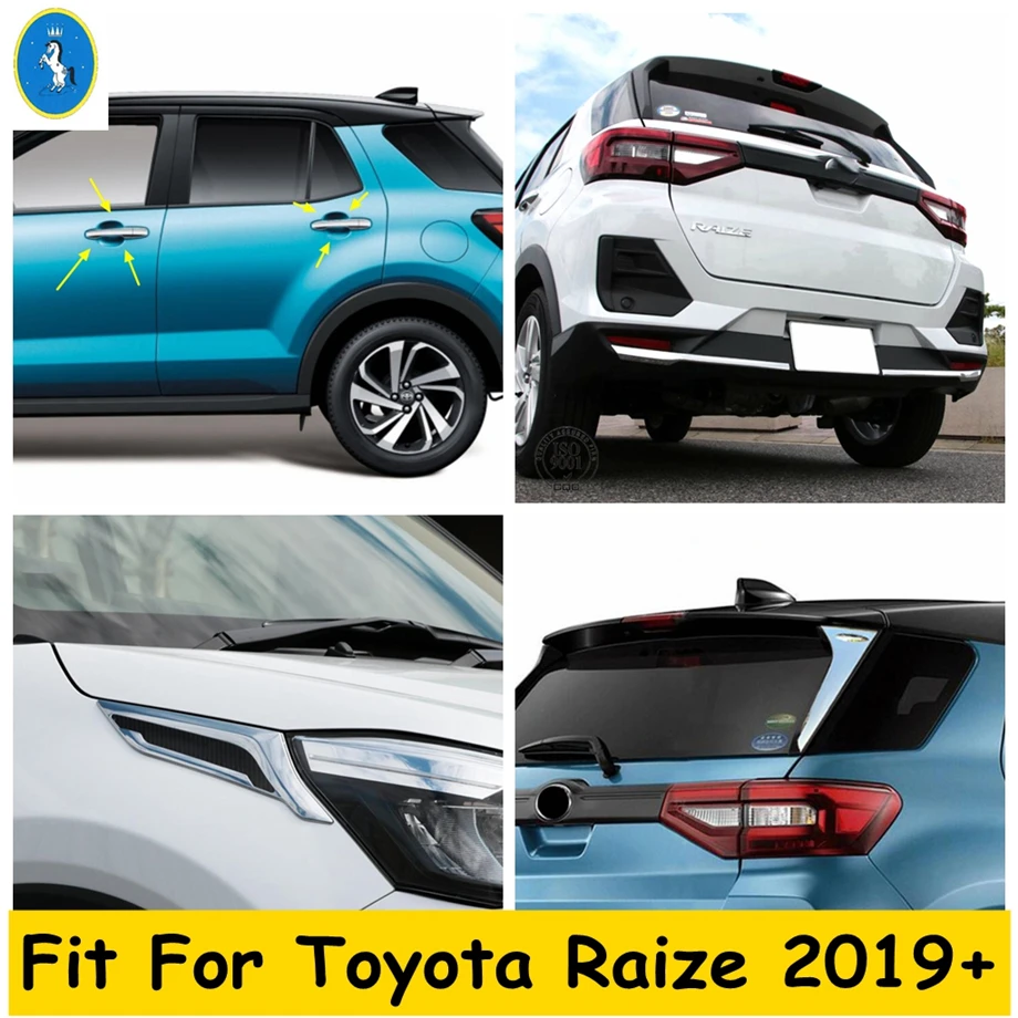 

Body Air Flow Vent Fender Door Handle Bowl Rear Bumper Window Spoiler Panel Cover Trim For Toyota Raize 2019 - 2021 Accessories