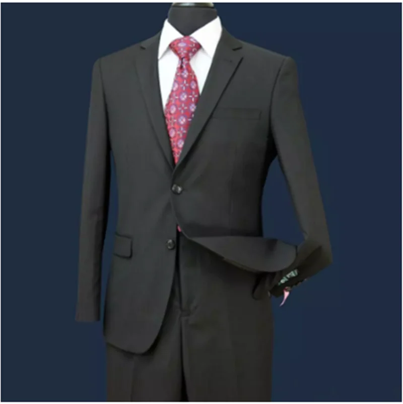 Trajes de boda personalizados para hombre, trajes formales de dos botones y dos pantalones, mezcla de esmoquin, moda para novio, trajes de carrera de negocios, 2 piezas