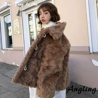 Top brand Style 2020 New High-end Fashion Women Faux Fur Coat C19  high quality