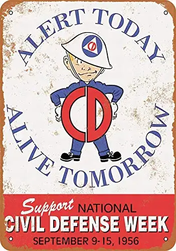 12 x 16 Metal Sign - Civil Defense Week - Vintage Wall Decor Art