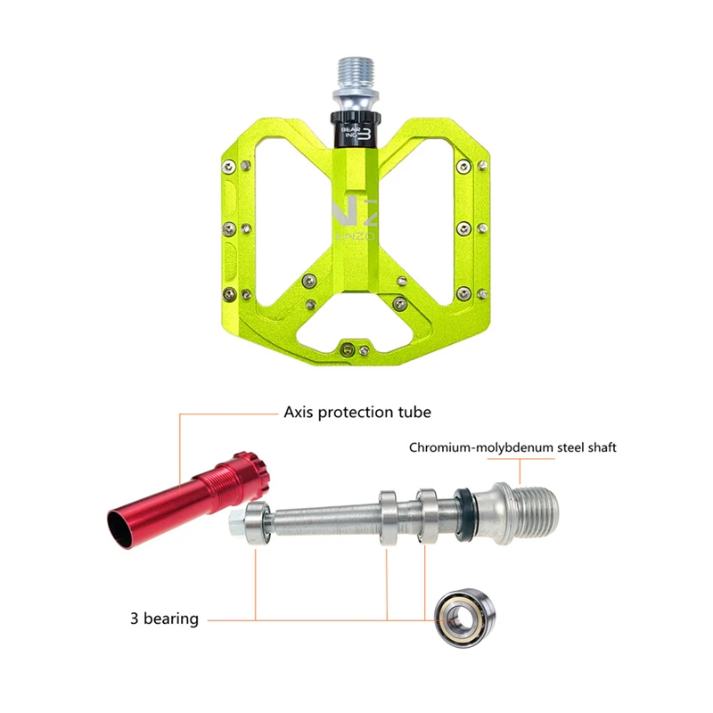 Pédales plates avec 3 roulements scellés pour vélo VTT de route,forme plate et large, nouveau modèle en 2020,